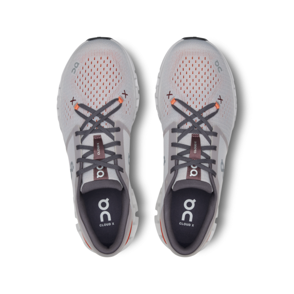 On Men Cloud X 4 - Silver / Flame - Image 3